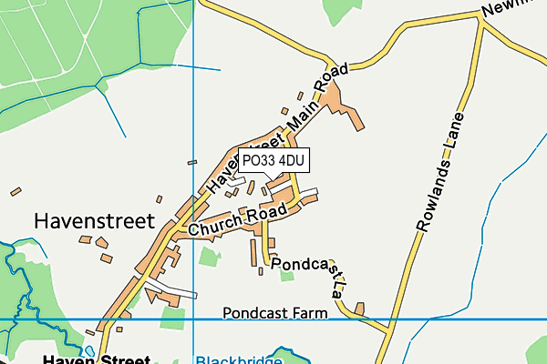 PO33 4DU map - OS VectorMap District (Ordnance Survey)