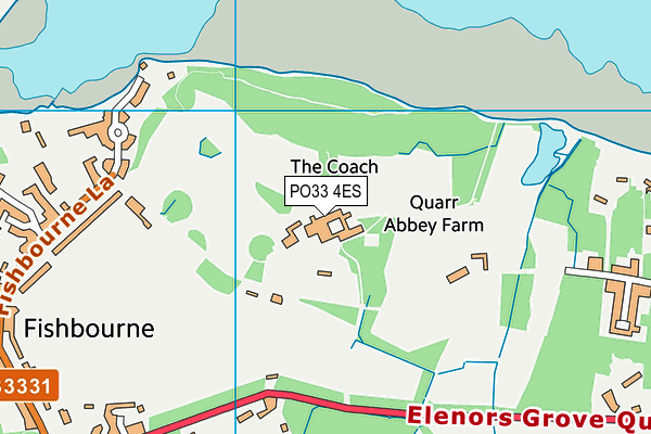 PO33 4ES map - OS VectorMap District (Ordnance Survey)