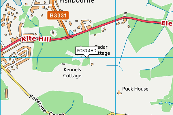 PO33 4HD map - OS VectorMap District (Ordnance Survey)