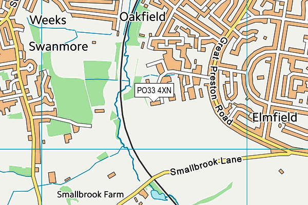 PO33 4XN map - OS VectorMap District (Ordnance Survey)