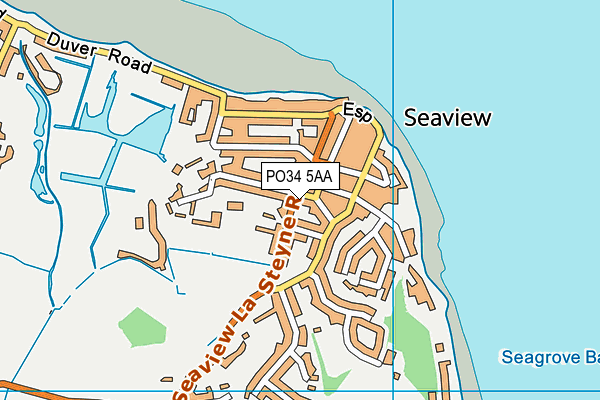 PO34 5AA map - OS VectorMap District (Ordnance Survey)