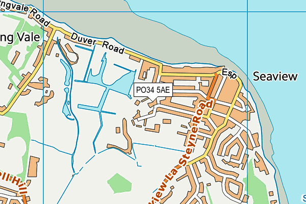 PO34 5AE map - OS VectorMap District (Ordnance Survey)
