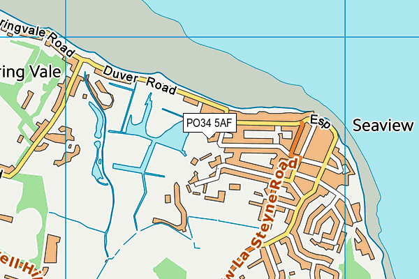 PO34 5AF map - OS VectorMap District (Ordnance Survey)