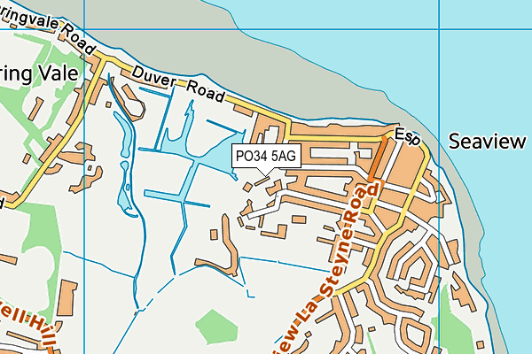 PO34 5AG map - OS VectorMap District (Ordnance Survey)