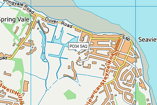 PO34 5AQ map - OS VectorMap District (Ordnance Survey)