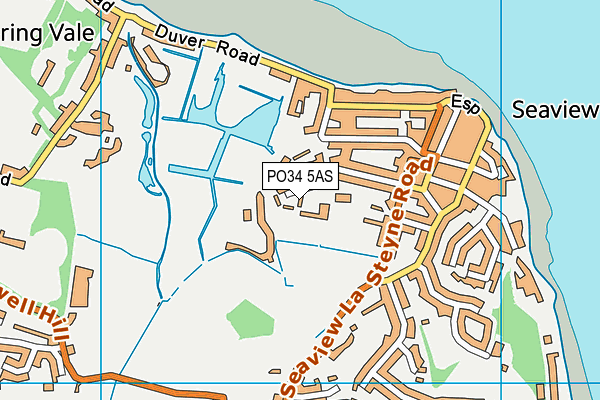 PO34 5AS map - OS VectorMap District (Ordnance Survey)