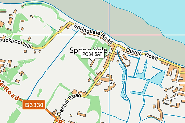 PO34 5AT map - OS VectorMap District (Ordnance Survey)