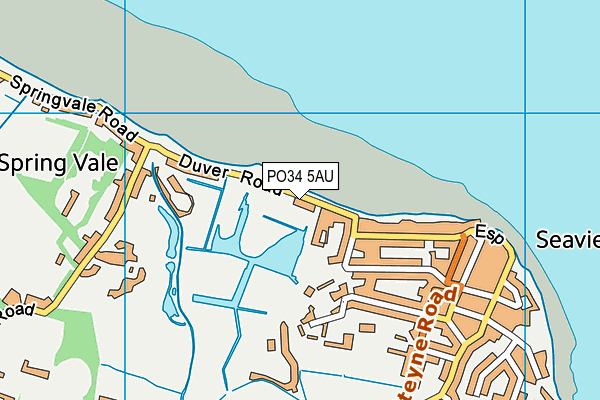 PO34 5AU map - OS VectorMap District (Ordnance Survey)