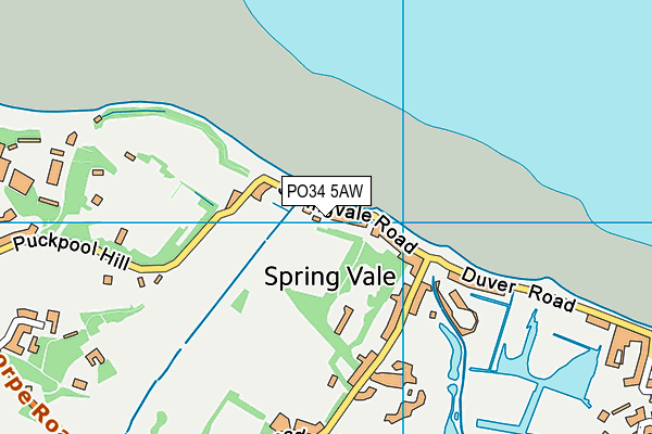 PO34 5AW map - OS VectorMap District (Ordnance Survey)