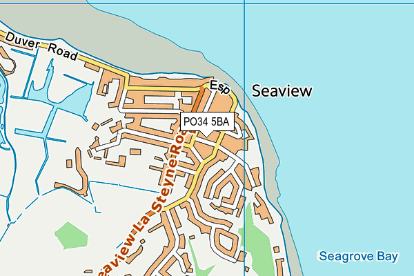 PO34 5BA map - OS VectorMap District (Ordnance Survey)