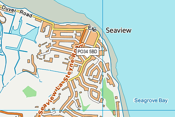 PO34 5BD map - OS VectorMap District (Ordnance Survey)