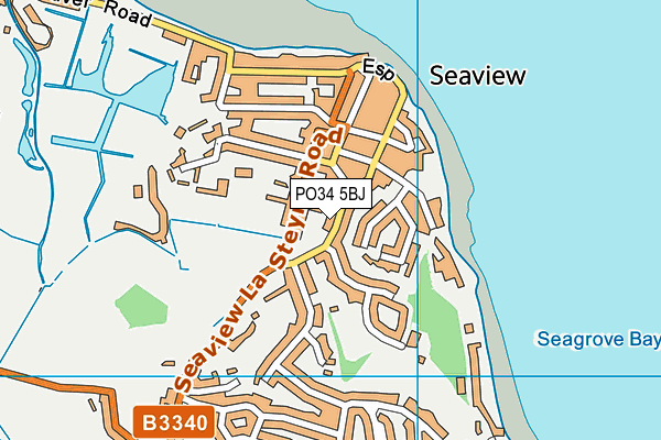 PO34 5BJ map - OS VectorMap District (Ordnance Survey)