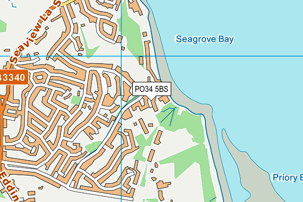 PO34 5BS map - OS VectorMap District (Ordnance Survey)