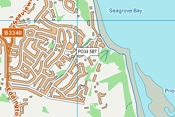 PO34 5BT map - OS VectorMap District (Ordnance Survey)