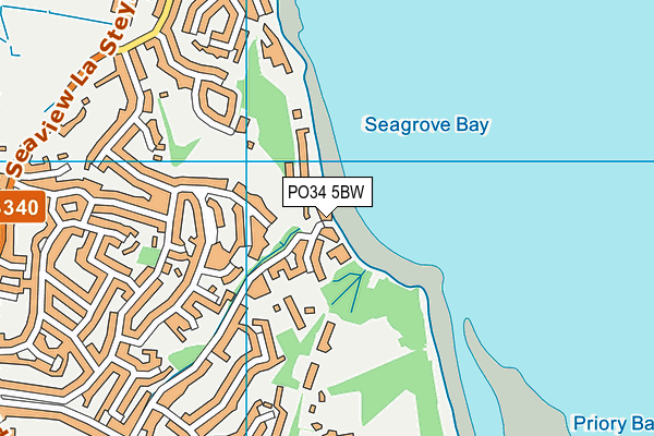 PO34 5BW map - OS VectorMap District (Ordnance Survey)