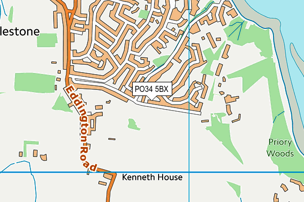 PO34 5BX map - OS VectorMap District (Ordnance Survey)