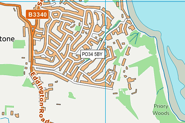 PO34 5BY map - OS VectorMap District (Ordnance Survey)