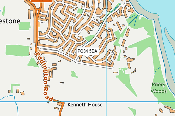 PO34 5DA map - OS VectorMap District (Ordnance Survey)