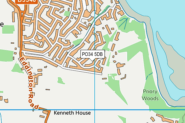 PO34 5DB map - OS VectorMap District (Ordnance Survey)