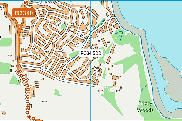 PO34 5DD map - OS VectorMap District (Ordnance Survey)