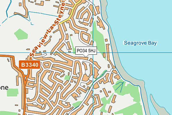 PO34 5HJ map - OS VectorMap District (Ordnance Survey)