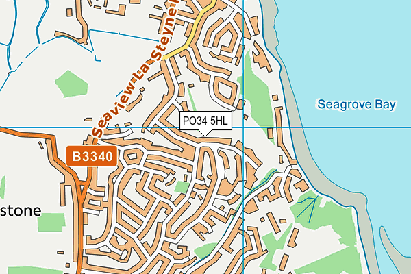 PO34 5HL map - OS VectorMap District (Ordnance Survey)