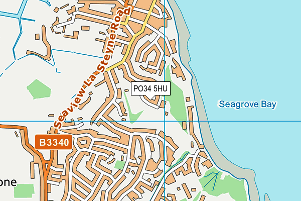 Seaview Recreation Ground map (PO34 5HU) - OS VectorMap District (Ordnance Survey)