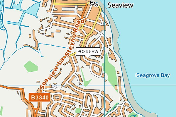 PO34 5HW map - OS VectorMap District (Ordnance Survey)