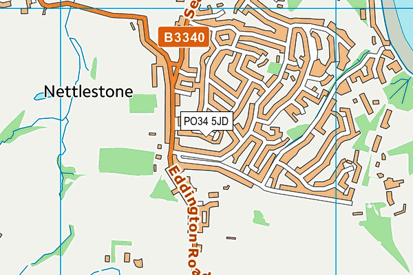 PO34 5JD map - OS VectorMap District (Ordnance Survey)