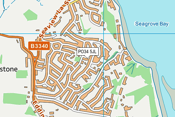 PO34 5JL map - OS VectorMap District (Ordnance Survey)