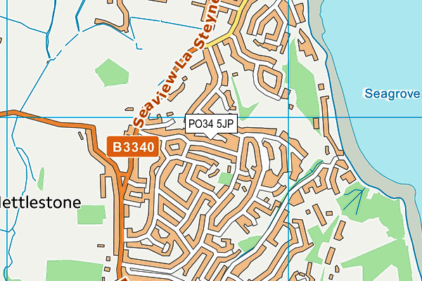 PO34 5JP map - OS VectorMap District (Ordnance Survey)