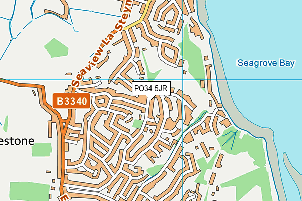 PO34 5JR map - OS VectorMap District (Ordnance Survey)