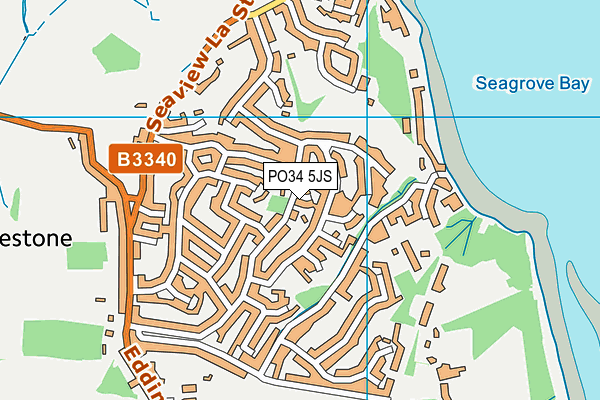 PO34 5JS map - OS VectorMap District (Ordnance Survey)