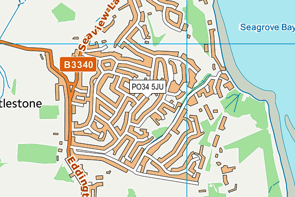 PO34 5JU map - OS VectorMap District (Ordnance Survey)
