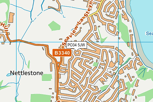 PO34 5JW map - OS VectorMap District (Ordnance Survey)
