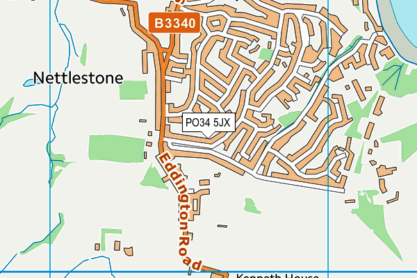 PO34 5JX map - OS VectorMap District (Ordnance Survey)