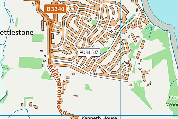 PO34 5JZ map - OS VectorMap District (Ordnance Survey)