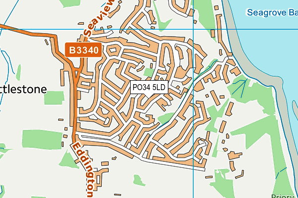 PO34 5LD map - OS VectorMap District (Ordnance Survey)