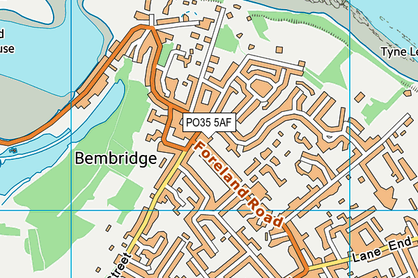 PO35 5AF map - OS VectorMap District (Ordnance Survey)