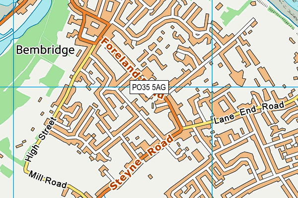 PO35 5AG map - OS VectorMap District (Ordnance Survey)