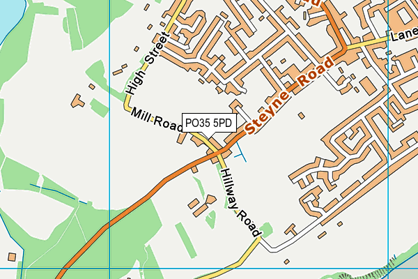 PO35 5PD map - OS VectorMap District (Ordnance Survey)