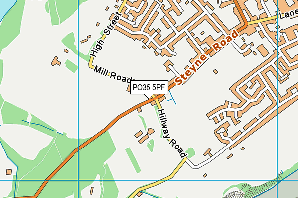 PO35 5PF map - OS VectorMap District (Ordnance Survey)