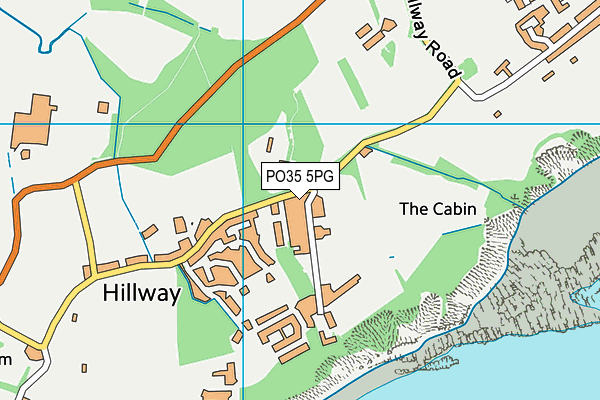 PO35 5PG map - OS VectorMap District (Ordnance Survey)