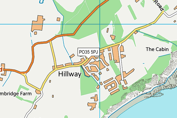 PO35 5PJ map - OS VectorMap District (Ordnance Survey)