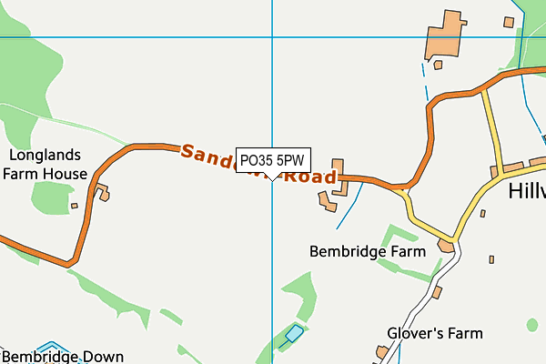 PO35 5PW map - OS VectorMap District (Ordnance Survey)