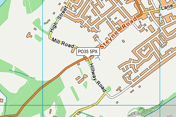 PO35 5PX map - OS VectorMap District (Ordnance Survey)