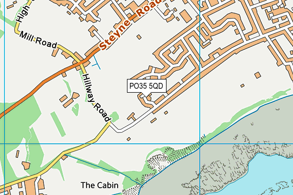 PO35 5QD map - OS VectorMap District (Ordnance Survey)