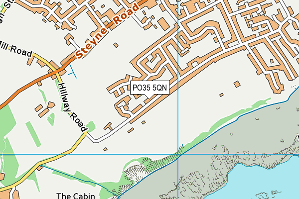 PO35 5QN map - OS VectorMap District (Ordnance Survey)