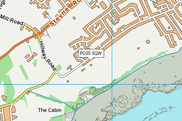 PO35 5QW map - OS VectorMap District (Ordnance Survey)