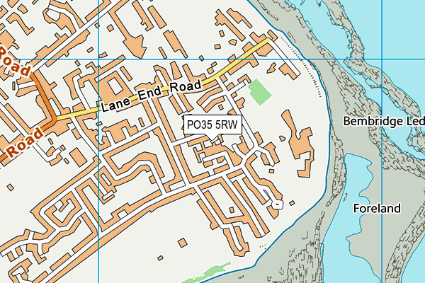 PO35 5RW map - OS VectorMap District (Ordnance Survey)